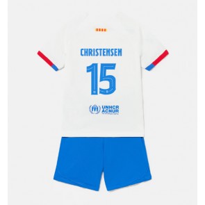 Barcelona Andreas Christensen #15 Replika Babytøj Udebanesæt Børn 2023-24 Kortærmet (+ Korte bukser)